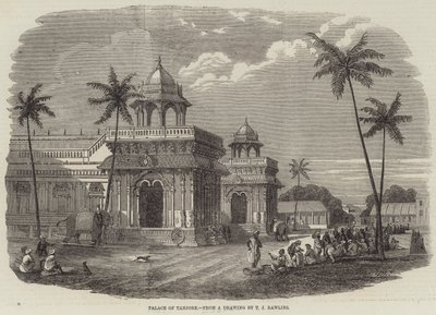 Paleis van Tanjore (gravure) door English School