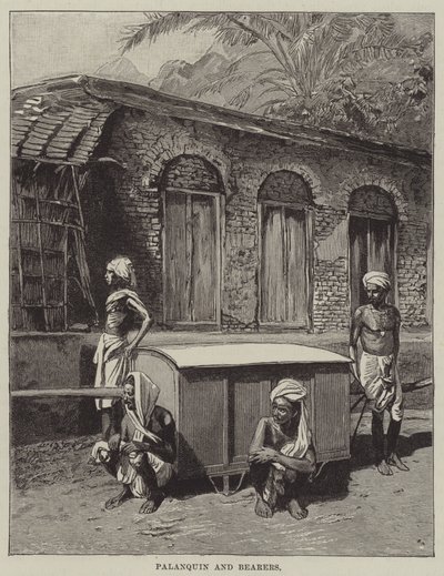 Palanquin en dragers door English School