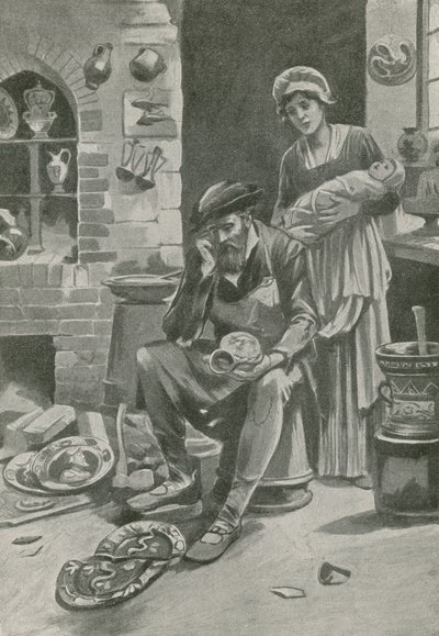 De vrouw van Palissy wacht op het uur van haar held door English School