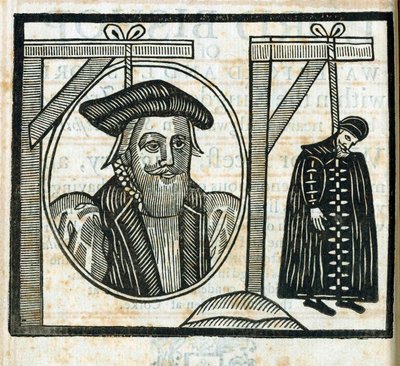 Pamflet aankondiging van de executie van John Atherton en zijn minnaar John Childe voor sodomie door English School