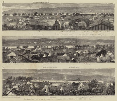 Panorama van de Diamantvelden, Vaalrivier, Zuid-Afrika door English School