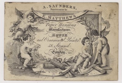 Papierververs, A Saunders, handelskaart door English School