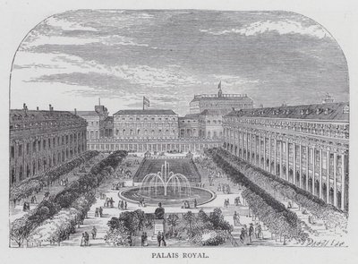 Parijs, Palais Royal (gravure) door English School