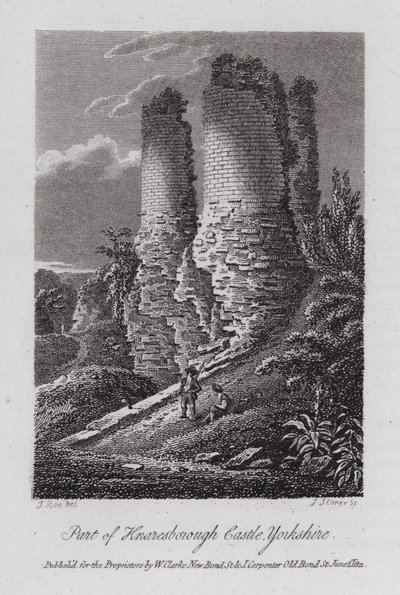 Deel van Knaresborough Castle, Yorkshire door English School