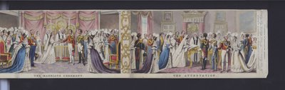 Deel van het panorama van het huwelijk van koningin Victoria, ca. 1840 door English School