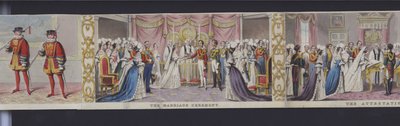 Deel van het panorama van het huwelijk van koningin Victoria, ca. 1840 door English School