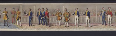 Deel van het panorama van het huwelijk van koningin Victoria, ca. 1840 door English School
