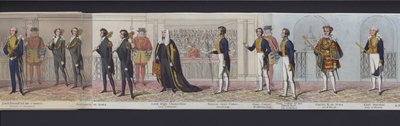 Deel van het panorama van het huwelijk van Koningin Victoria, ca. 1840 door English School