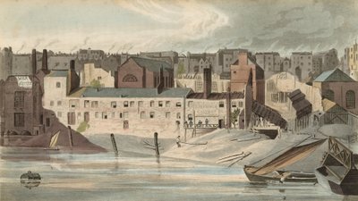 Een deel van de ruïnes van de Savoy in 1816 door English School