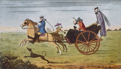 Passagier in een paard en wagen, 