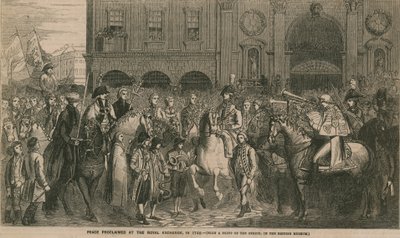 Vrede uitgeroepen op de Royal Exchange in 1748 door English School