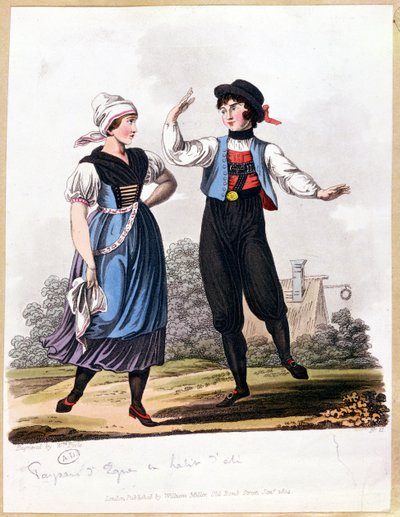 Boerendans in Eger, Bohemen, gegraveerd door William Poole, 1804 door English School