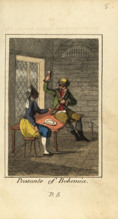 Boeren uit Bohemen die wijn drinken in een taverne door English School