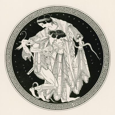 Peleus en Thetis (gravure) door English School