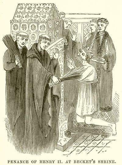 Boetedoening van Hendrik II bij Beckets Heiligdom door English School