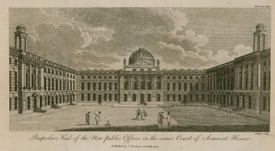 Perspectief van de nieuwe openbare kantoren in de binnenplaats van Somerset House door English School