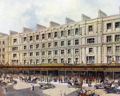 De panden van Peter Robinson in Regent Street door English School