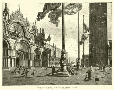 Piazza van San Marco, met de Piazzetta, Venetië door English School