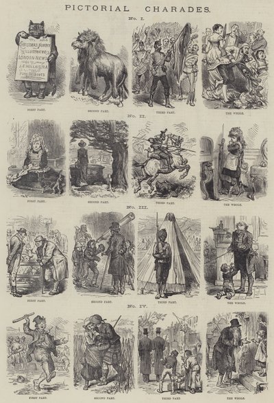 Beeldende charades (gravure) door English School