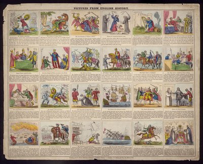 Afbeeldingen uit de Engelse Geschiedenis (ingekleurde gravure) door English School