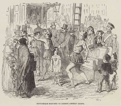 Pittoreske Schetsen van Londen, Straatgezichten door English School