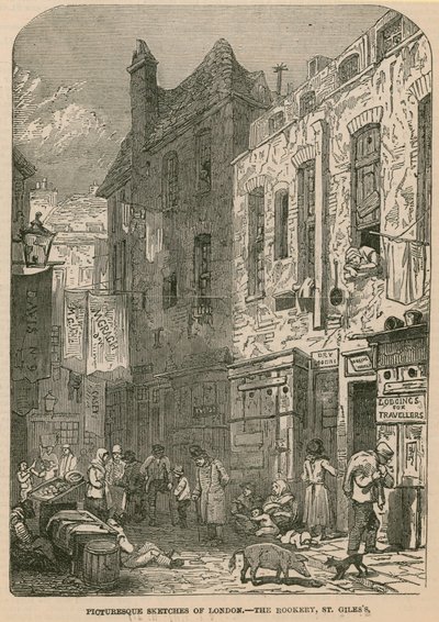 Schilderachtige schetsen van Londen - The Rookery, St Giles