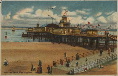 Pier en zand, New Brighton, Merseyside door English School