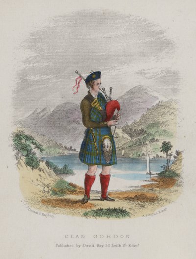 Doedelzakspeler van Clan Gordon, Schotland door English School
