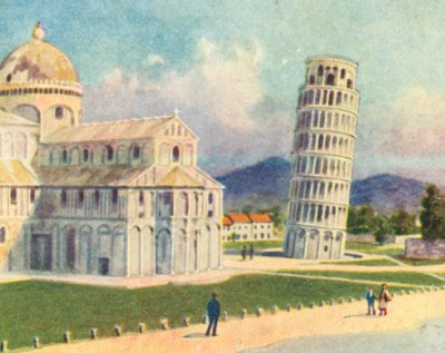 Kathedraal van Pisa en de Scheve Toren door English School