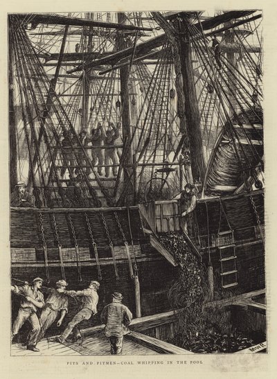 Mijnwerkers en Mijnen - Kolen Lossen in de Haven door English School