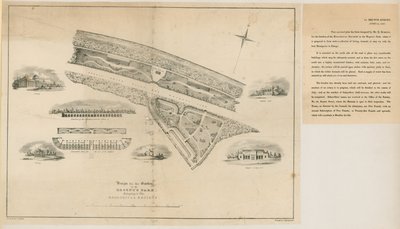 Plan voor de Dierentuin, Regents Park, 1827 door English School