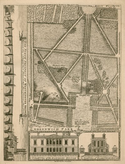 Plan van Greenwich Park, Londen door English School