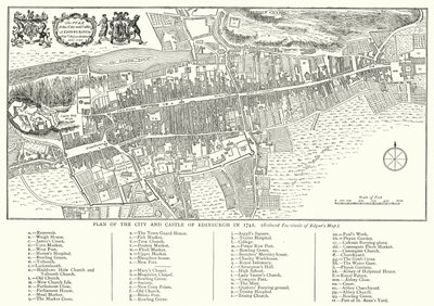 Plattegrond van de Stad en het Kasteel van Edinburgh in 1742 door English School