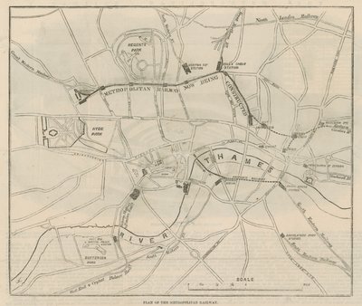Plan van de Metropolitan Railway door English School