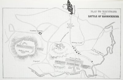 Plan ter Illustratie van de Slag bij Bannockburn door English School
