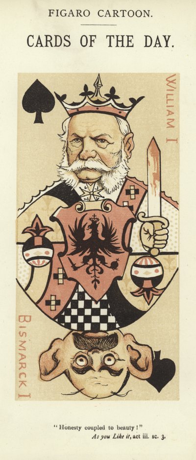 Speelkaart met Willem I en Otto von Bismarck door English School