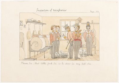 Alstublieft Meneer, die kleine vork Meneer, is om in mijn uitrusting te laten zien Meneer, ca. 1850 door English School