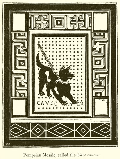 Pompeiaanse Mozaïek, genaamd de Cave Canem door English School