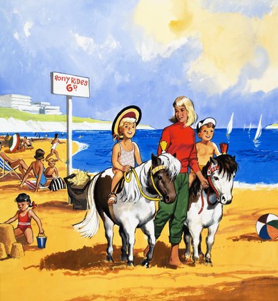 Ponyritjes op het strand door English School