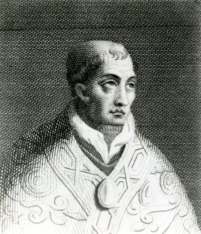 Paus Johannes VIII (820-82) (gravure) door English School
