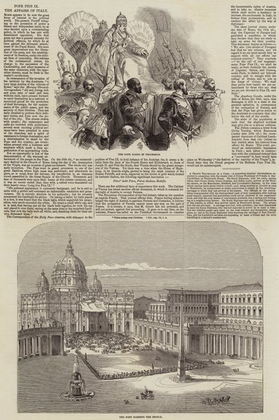 Paus Pius IX (gravure) door English School