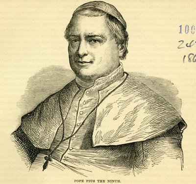 Paus Pius IX (gravure) door English School