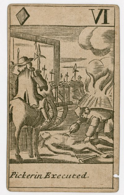 Popish Plot speelkaart (gravure) door English School
