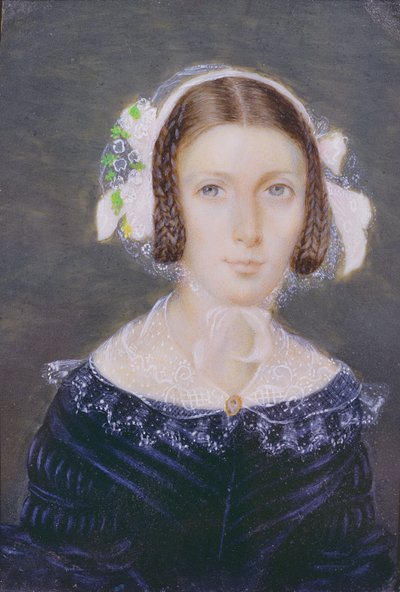 Portretminiatuur van Fanny Brawne, 1833 door English School