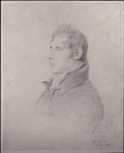 Portret door George Dance de Jongere, architect en portrettekenaar door English School