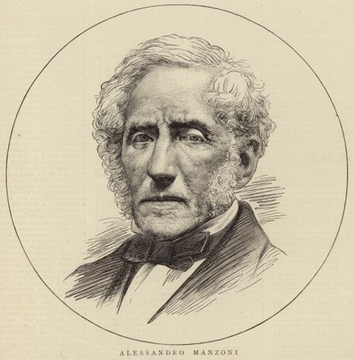 Portret van Alessandro Manzoni door English School