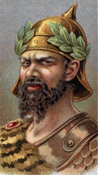 Portret van Attila de Hun (c.406-453) - Uit de serie 