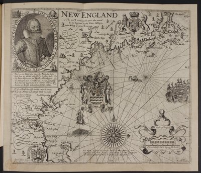 Portret van kapitein John Smith. Een afbeelding van de kust van New England, in 