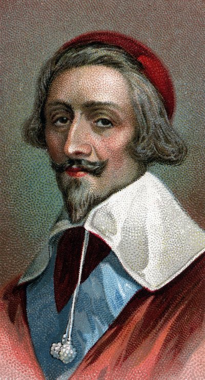 Portret van Kardinaal Richelieu (Armand Jean du Plessis, Kardinaal de Richelieu) (1585-1642), Franse geestelijke, edelman en staatsman - Uit de serie 