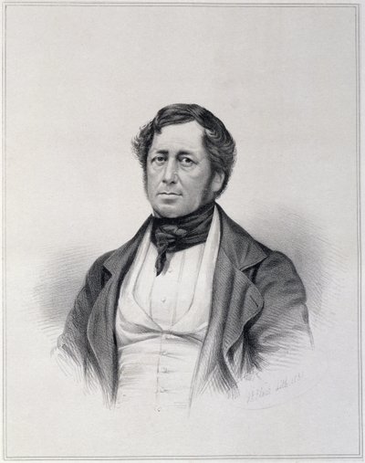 Portret van Charles Joseph Hullmandel (1789-1850), gegraveerd door G.B. Bleck door English School